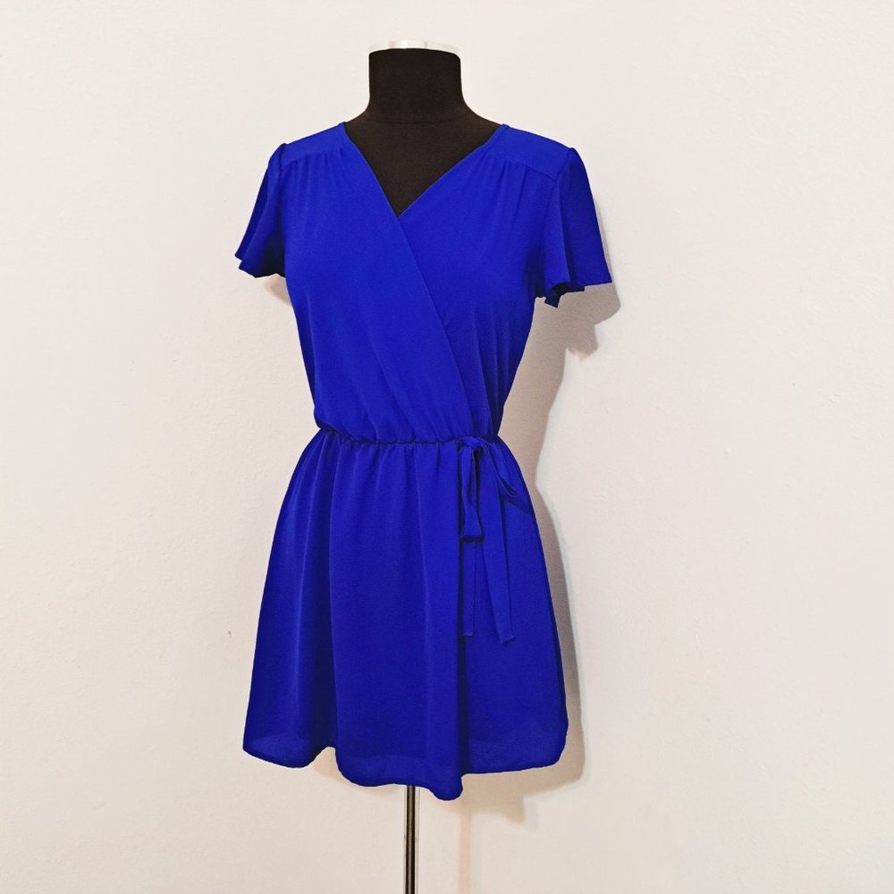 Wishful Women Mini Lining Dress Royal Blue Color Preowned Good Condition